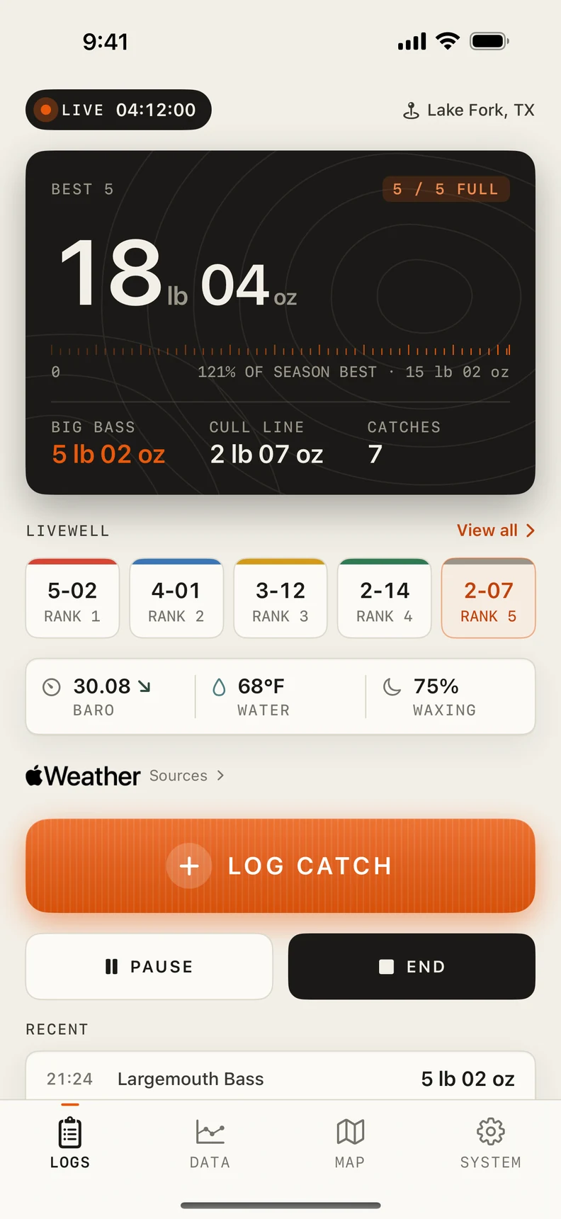 Bass Log 1.1 tournament preview with example records