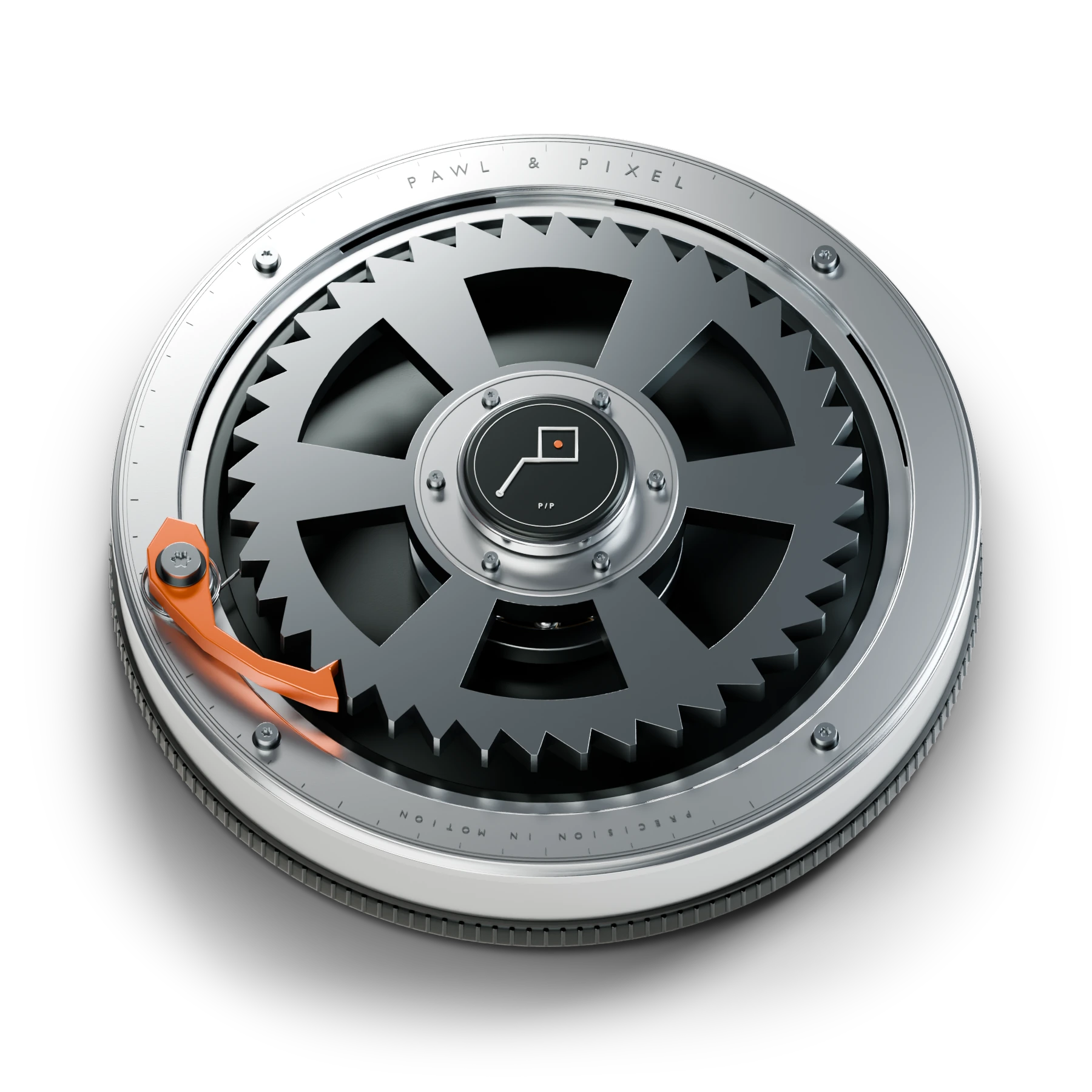 Metal ratchet assembly with an orange pawl